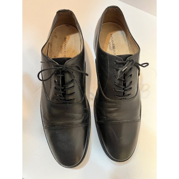 Banana Republic Italian leather Ortholite Oxford dress shoes  11M Tuxedo Preppy main image 8